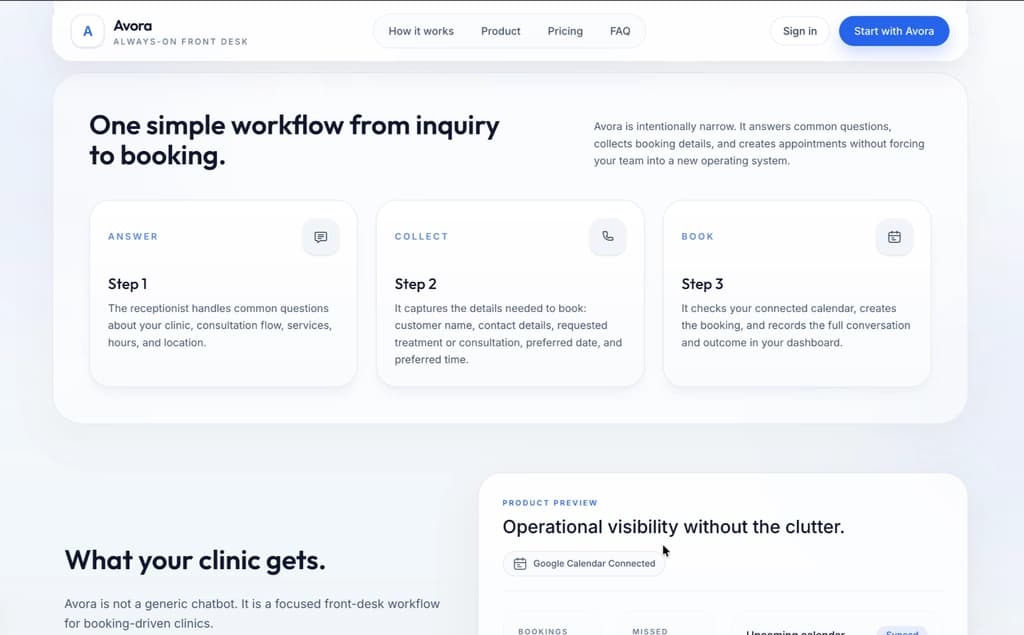 Avora - AI Receptionist for Medspas and Clinics screenshot 2