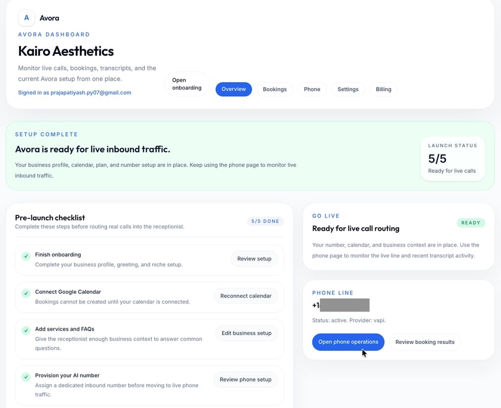 Avora - AI Receptionist for Medspas and Clinics screenshot 4